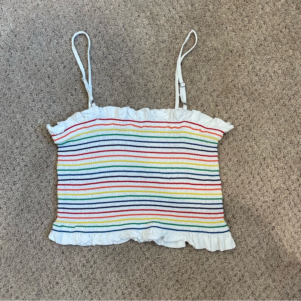 Rainbow/Pride smocked tank/crop top
